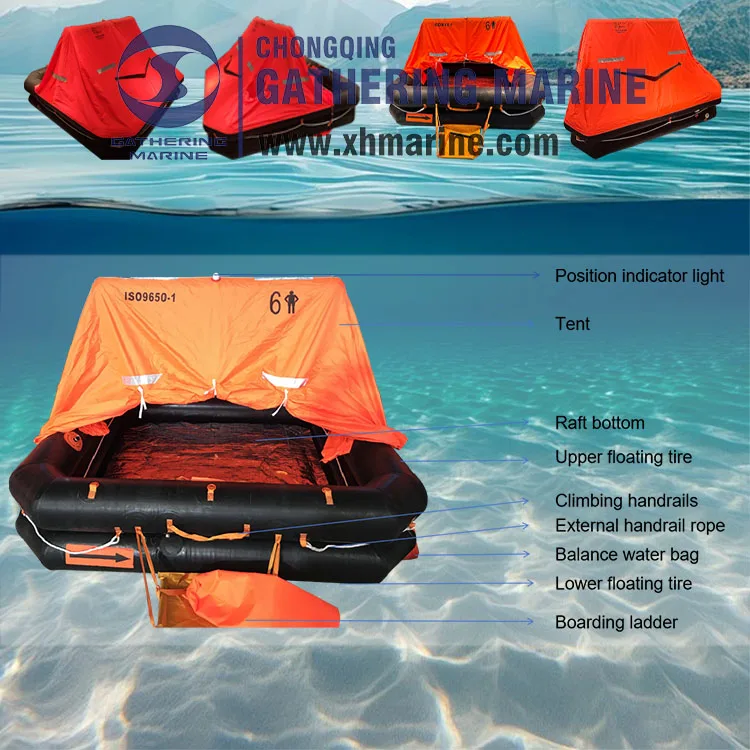 4-12 Persons  Standard  Inflatable Life Raft for Yacht Use