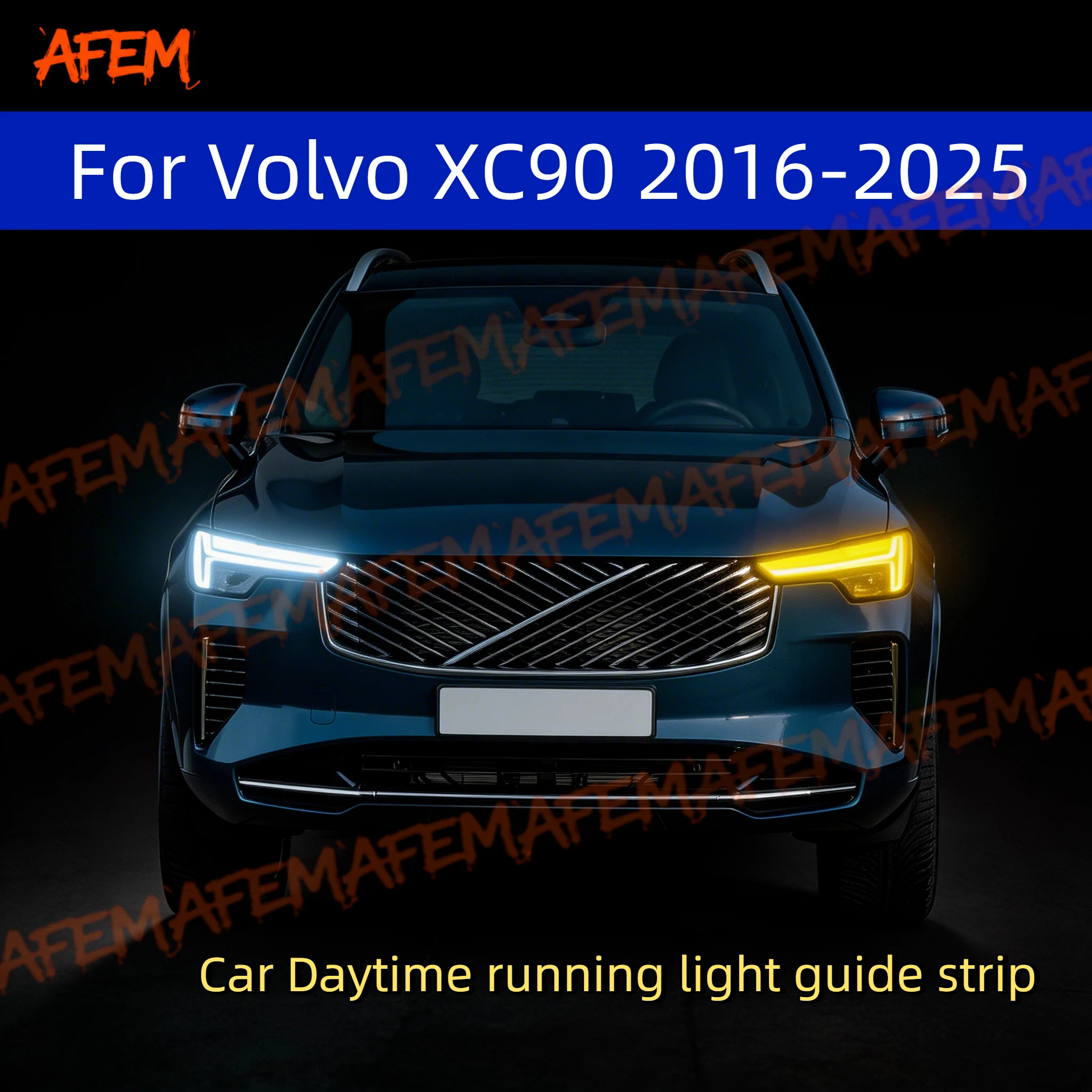 Für Volvo XC90 2016-2025 Auto DRL 12V Tagfahrlicht Start-Scan-Stil Sequenzielles Fließendes Blinklicht Ultra-Dünne LED