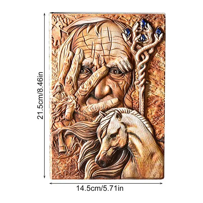 สมุดบันทึกหนังลายนูนสำหรับเขียนสมุดบันทึกการเดินทางทำมือหนัง PU แบบวินเทจสมุดเครื่องเขียนตกแต่ง200หน้า