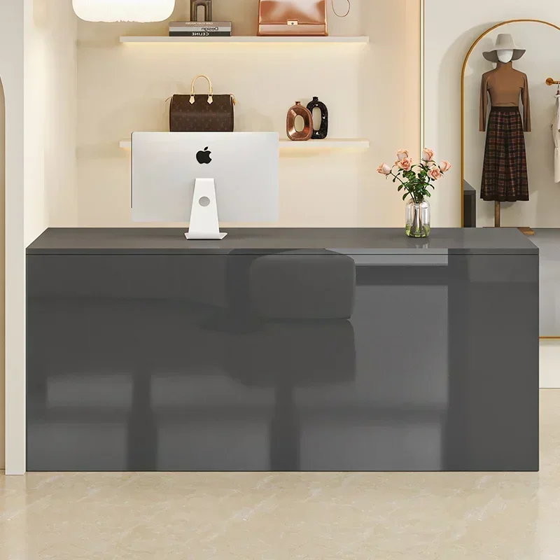 Customize Modern Reception Desks Podium Salon Office Unique Reception Desks Premium Recepción Negocio Commercial Furniture