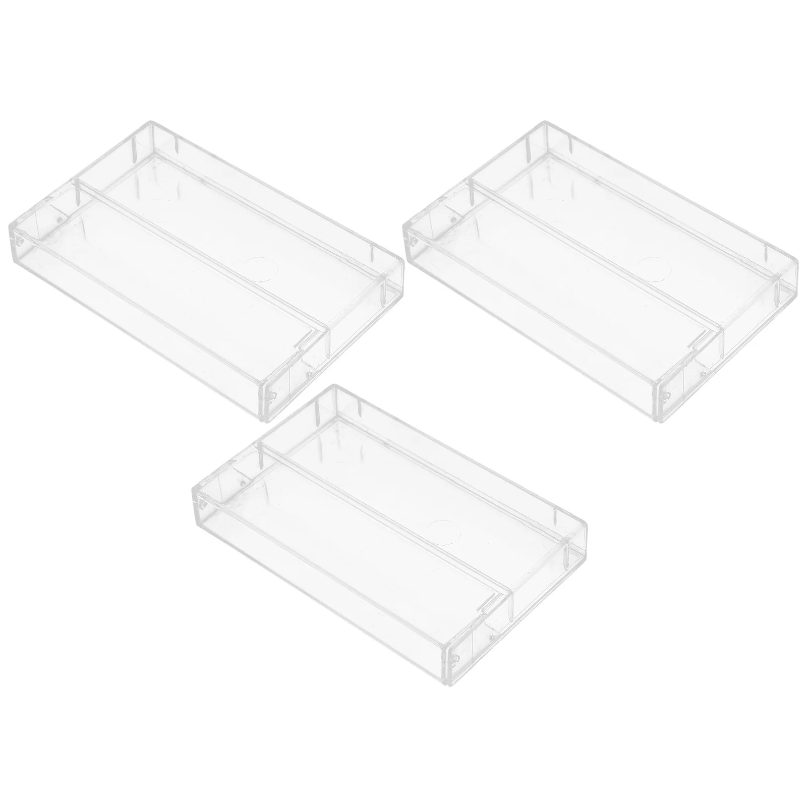 

3pcs Clear Cassette Tape Storage Box Cassette Holder Transparent Organizer For Blank Voice Recording Tapes