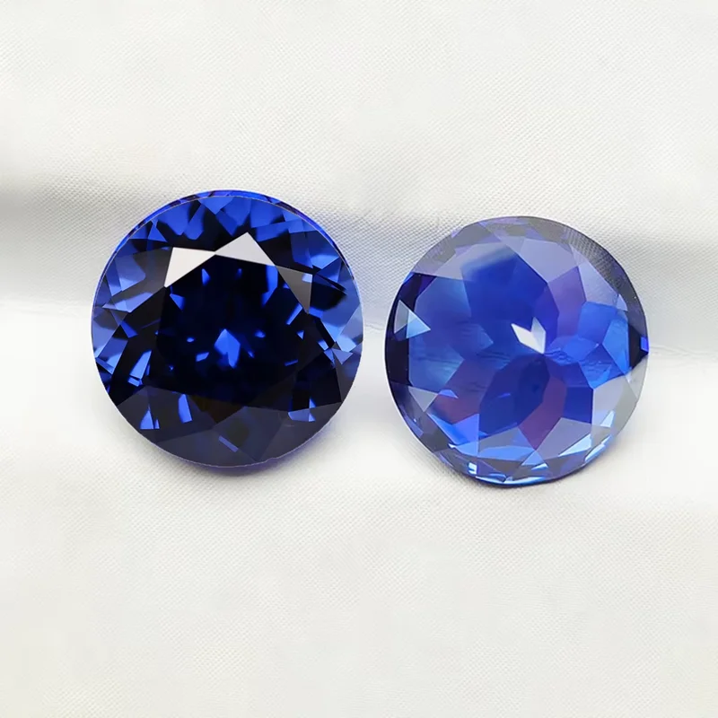 Hochwertiger blauer Saphir, runder Facettenschliff, Mohs-Härteprüfung bestanden, Edelstein VVS1 für Schmuckherstellung/Sammlung/Fassung, Edelstein. – Detail 5