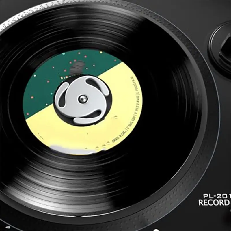 B68C 45 RPM Record Adapter Insert 45 Vinyl Record Turntables Spindle For 7 Inch Vinyl Record Turntables Black