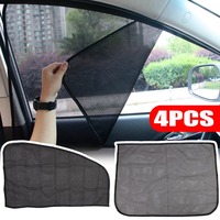 Magnetic Car Sunshade Universal Foldable Unobstructed View Nylon Mesh Curtain with Strong Magnets UV Protection Window Sunshades