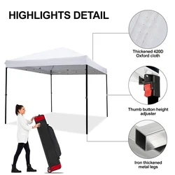 3x3m Pop Up Canopy Tent, Instant Setup, Vented Roof, Waterproof, for Beach, Patio, Camping, with Bag, 8 Stakes & 4 Ropes