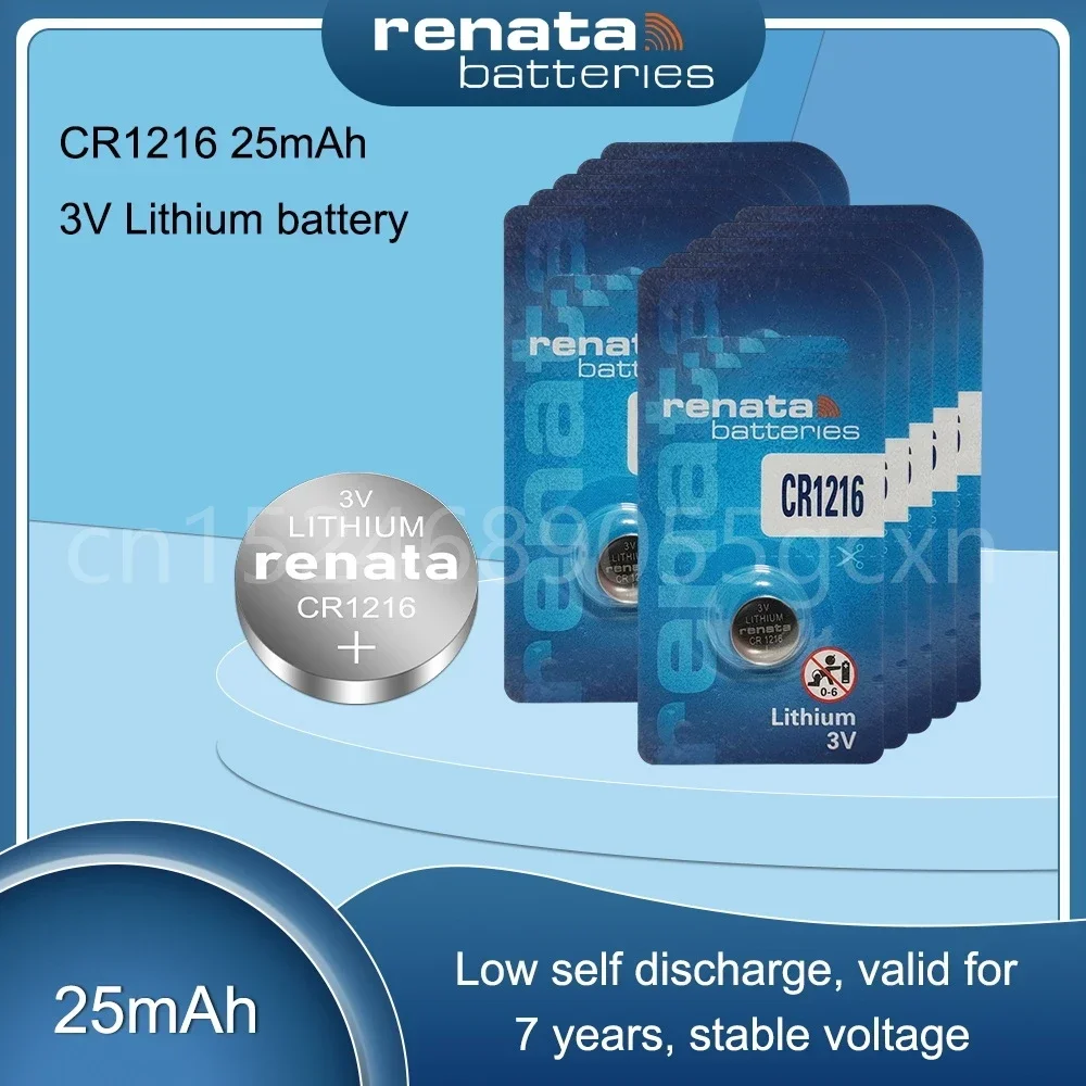 100% Original RENATA CR1216 CR 1216 DL1216 Lithium Battery for Remote Control Car Key Watch Toy Button Coin Cell