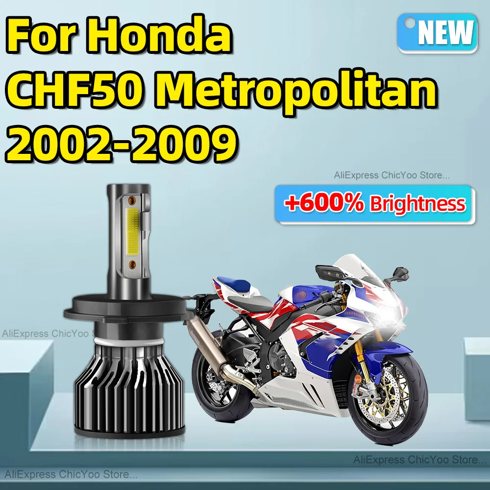 LED Motorcycle Headlights H4 Bulbs 15000LM 6000K CANbus For Honda CHF50 Metropolitan 2002 2003 2004 2005 2006 2007 2008 2009