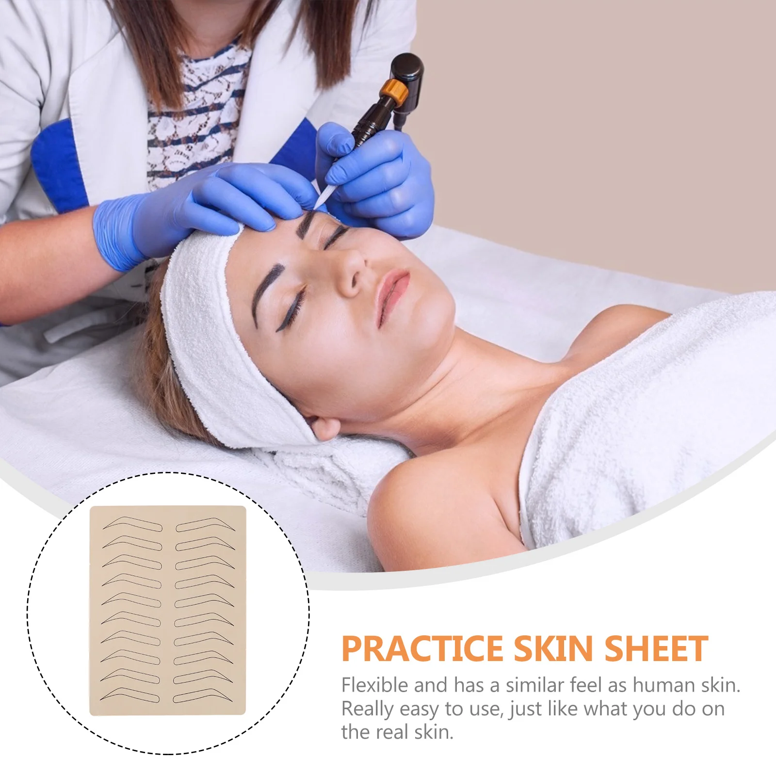 

6 шт., гибкая кожа для практики татуировки, не требующая чернил, двухсторонняя микроблейдинг, тренировочный лист для татуировки бровей, без чернил, лист для кожи