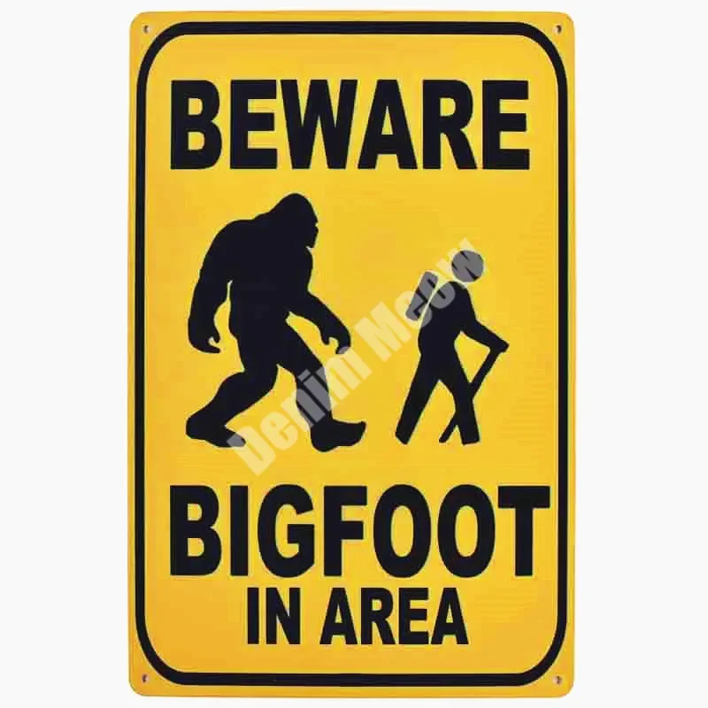 Vintage Warning Metal Tin Sign, Bar, Pub, Park, Out Door Plate, Parking Only Posters, Bigfoot Wall Sticker, Retro Home Decor