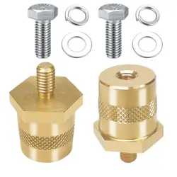 1 Pair Battery Pole Adapter Brass Battery Terminal ConnectorM6 Thread Positive Negative Battery Post Connector Terminal Adapter