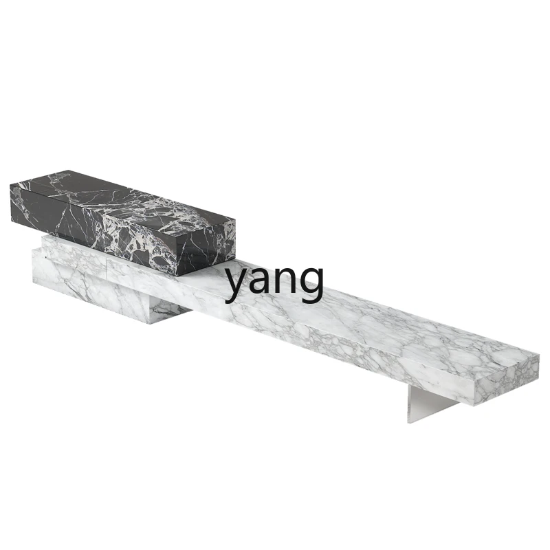 

ZL Italian light luxury minimalist natural marble TV cabinet combination living room villa furniture