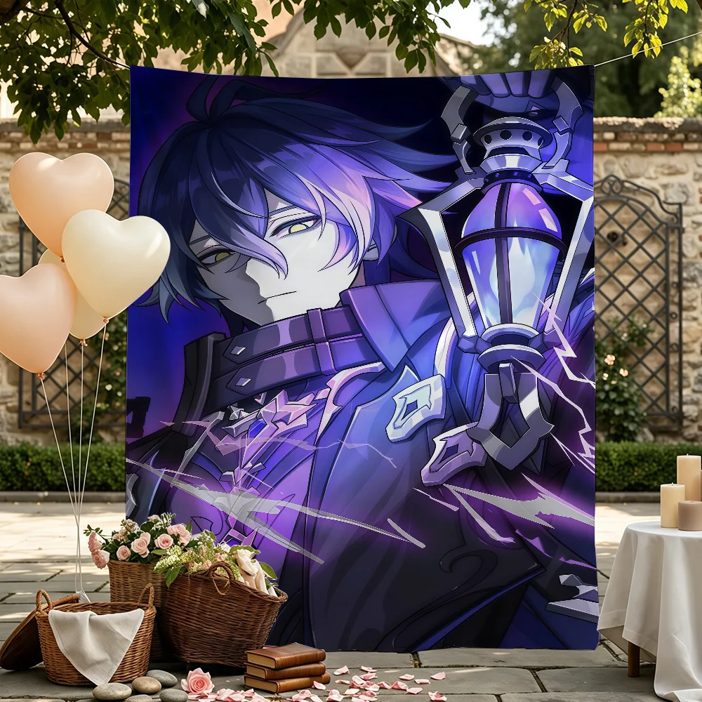 Game Flins Genshin Impact flag Wall Decor For Garden Party Living Room Home Bedroom Outdoor Tapestry Banner