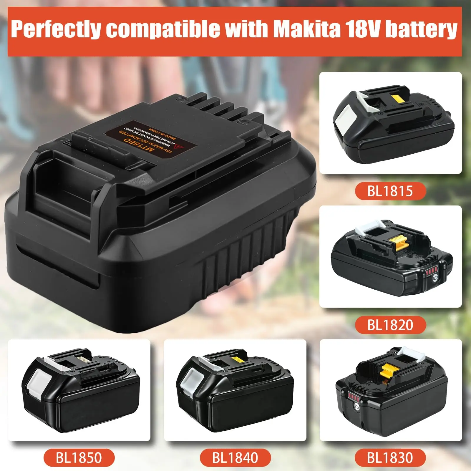 MT18BD Battery Adapter Converter for Makita 18V Lithium Battery Converts To for Black&Decker 20V LBXR2020 LBX20 LBXR20 Batteries image 6