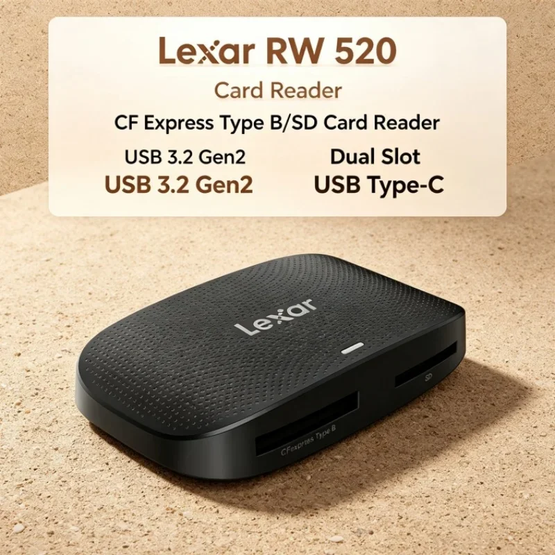 Lexar RW520 Memory Card Reader High Speed USB 3.2 Gen 2 CFexpress Type B SD Card Reader for Video Transfer