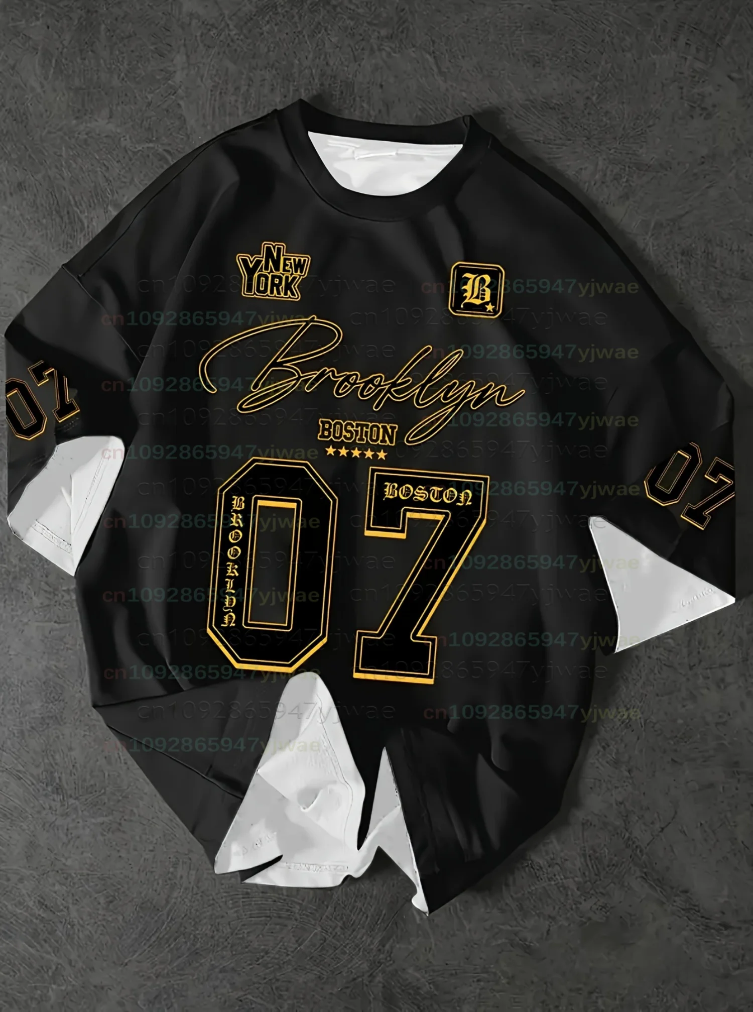 2026 Mens Brooklyn No.7 Graphic T Shirt American Casual Digital Print T Shirt Summer Women Beach Short Sleeved Surfing T-Shirt
