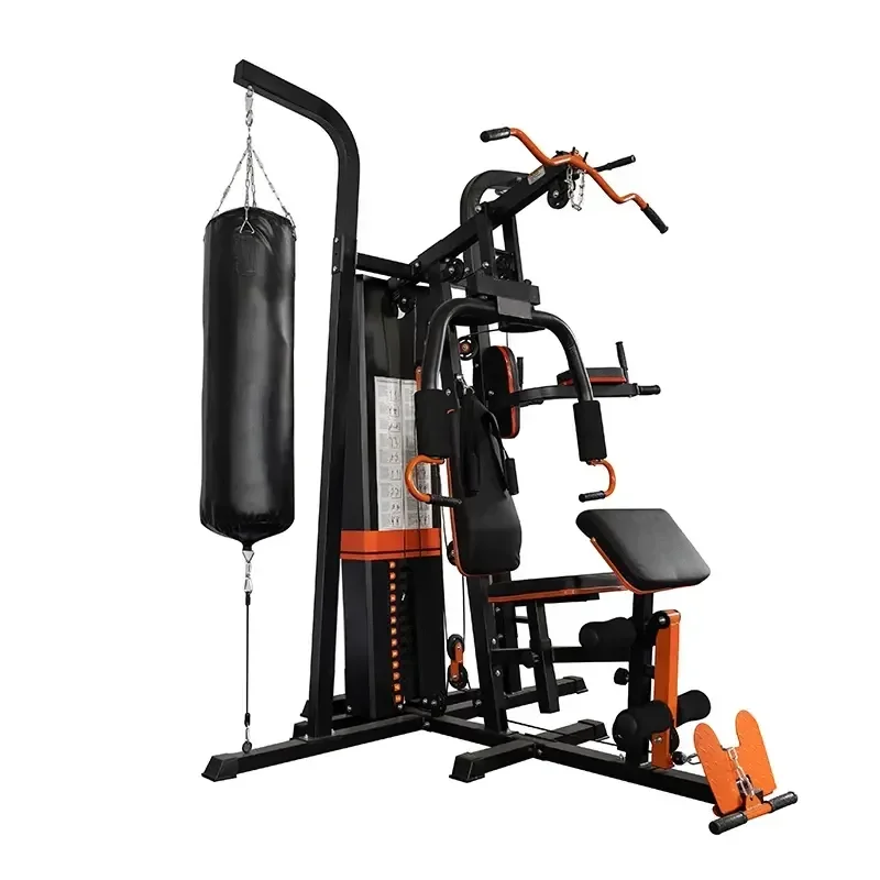 3 Stations Multifunctional Trainer Boxing Bag Combination Back Training Multi Function Station Strength Training