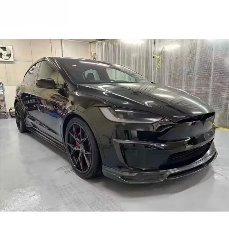 TESL CMST Model X Carbon Fiber Bodykit for 2023+ Front Lip Side Skirts Rear Lip Spoiler Upgrade Front Rear Bumper TT