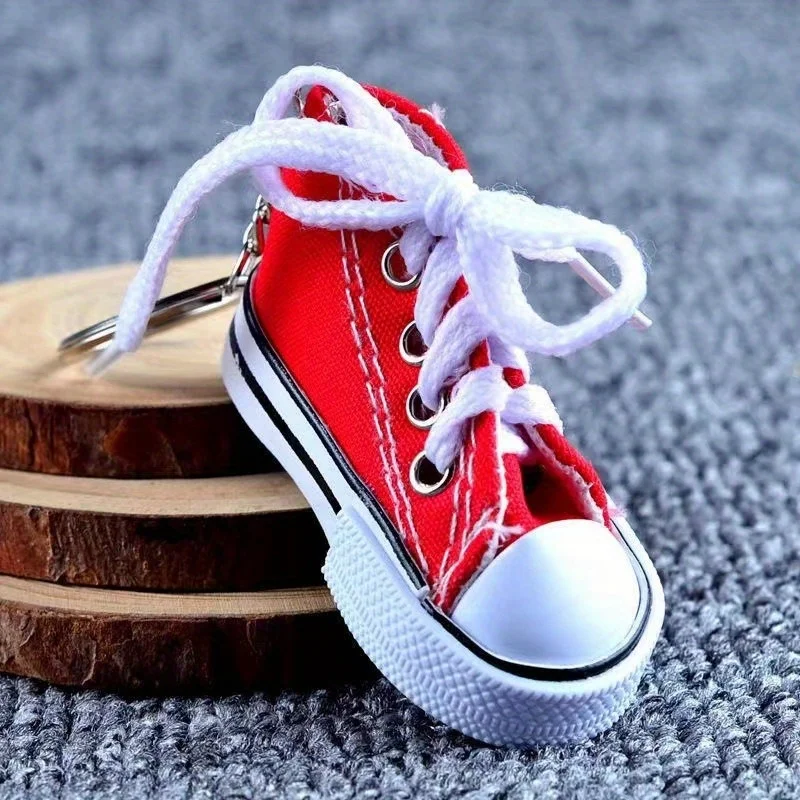 

Red Mini Canvas Shoes Bicycles Motorcycles Footrests Small Board Shoes Hanging Decorations Shoe Keychains