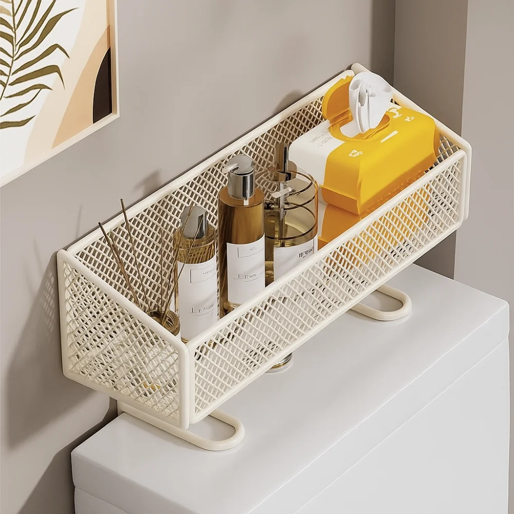 

Многофункциональный дизайн, органайзер для ванной комнаты, регулируемые полки, водонепроницаемая полка для хранения туалетной бумаги, улучшение циркуляции воздуха