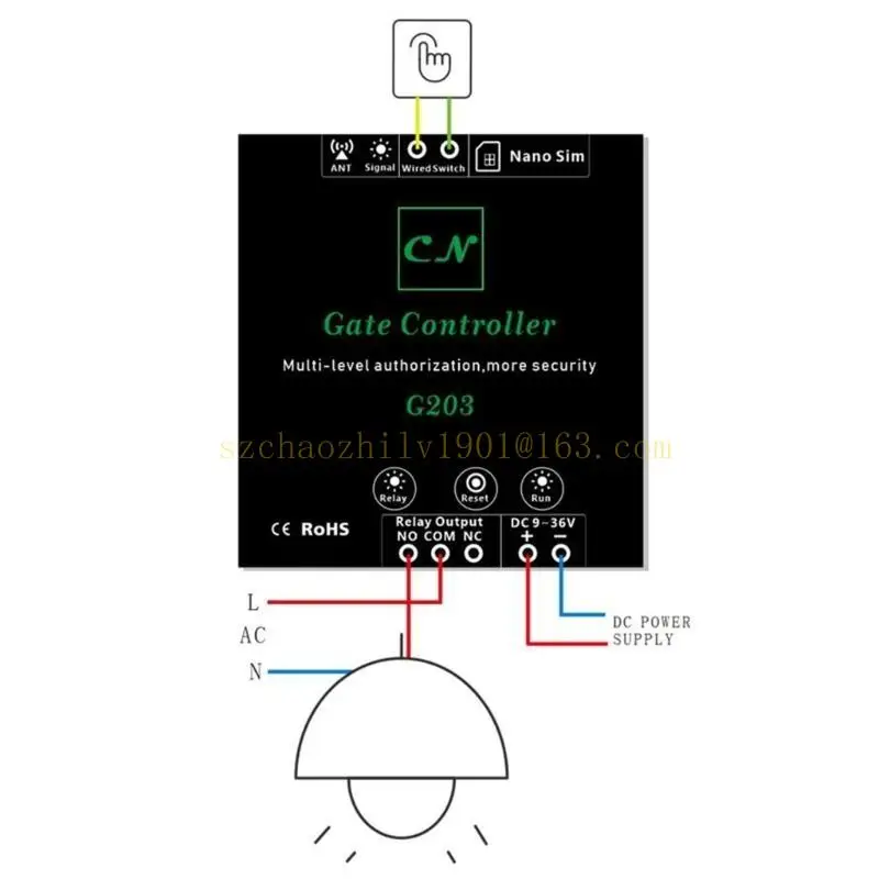 62KA Gate Opener G203 Toegangsbestuurder Ondersteuning 2G/3G/4G Remote Control Switch SCHUKT ondersteuning op afstand opnieuw