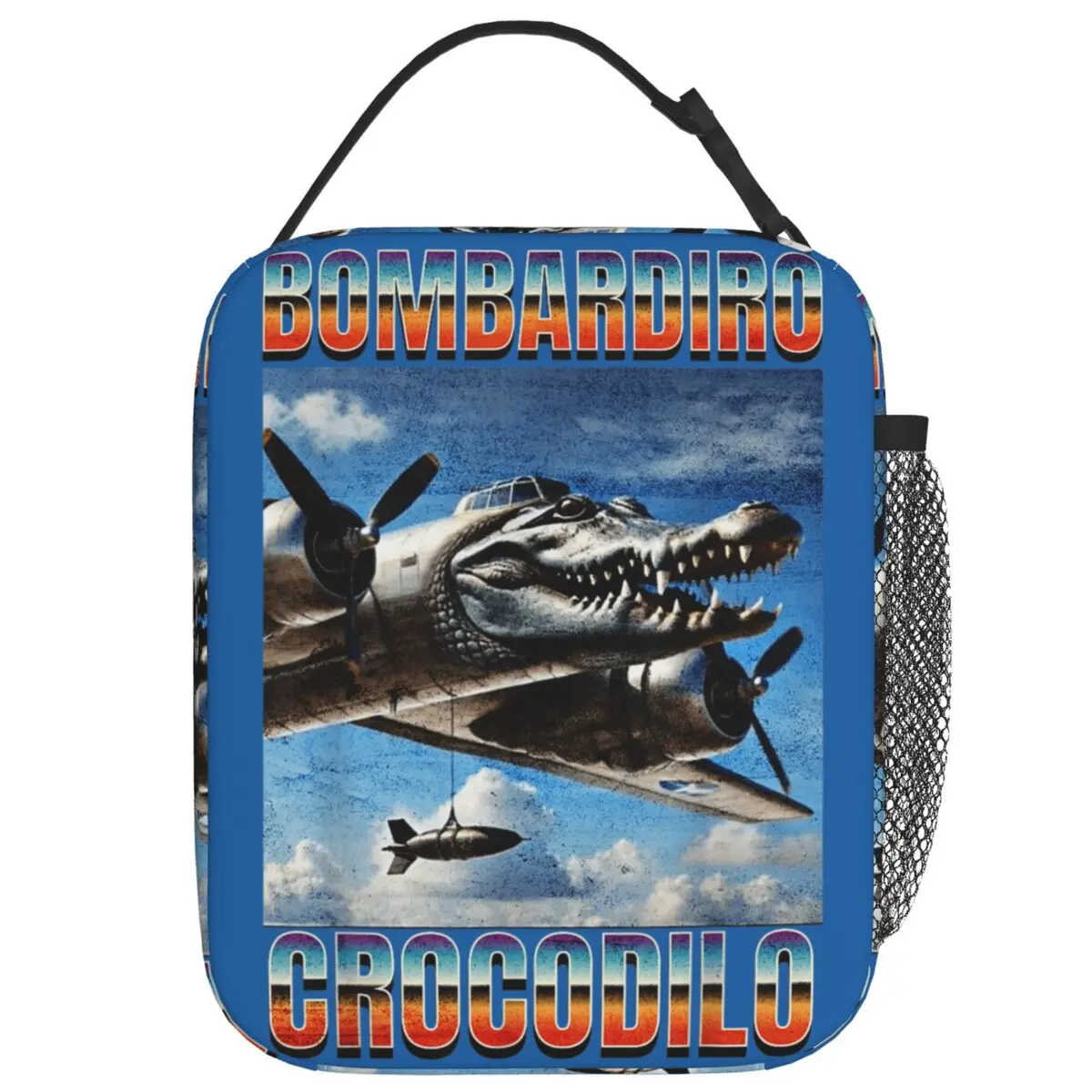 

Bombardiro Crocodilo Lunch Bag Italian Brainrot Meme Aesthetic Lunch Box For Unisex Portable Cooler Bag Thermal Lunch Bags