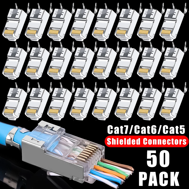 

50-1 шт., разъем RJ45, CAT7 CAT6 CAT5