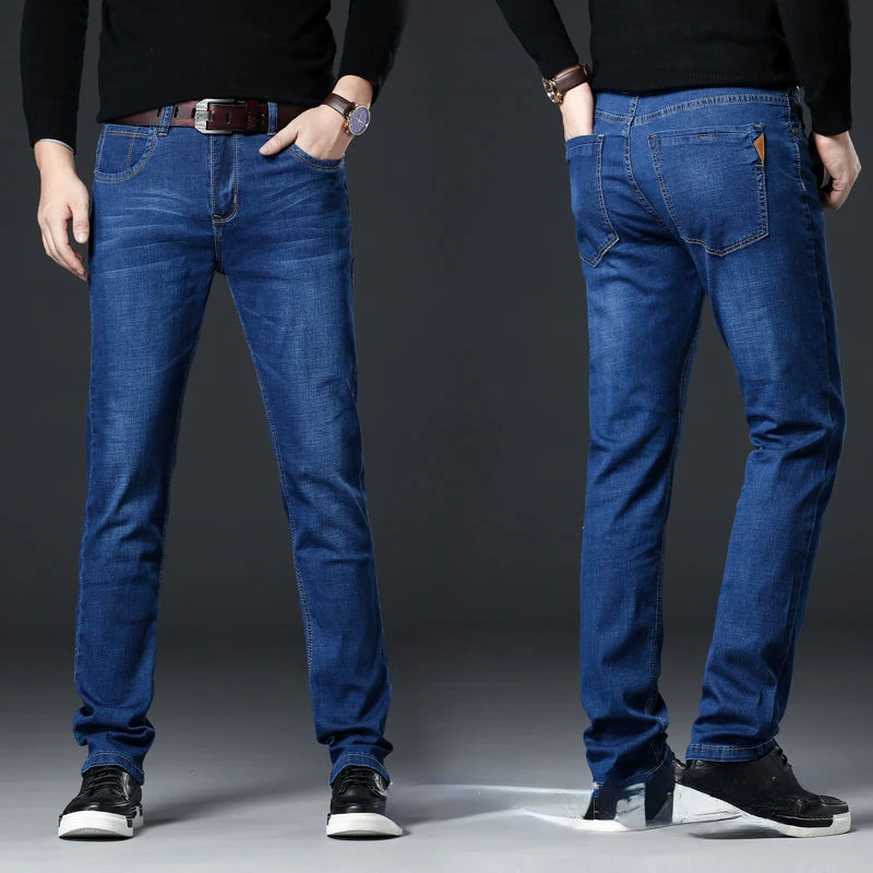 

Fashion Winter Jeans Casual Business Stretch Classic Work Long Pants Trousers Male Clothing