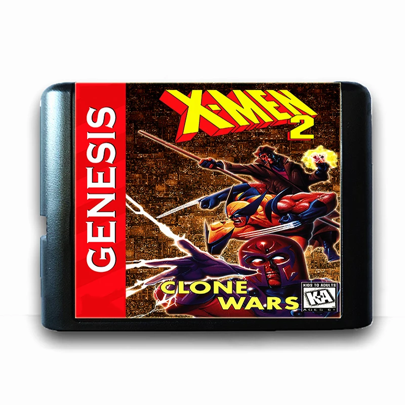 New X-Men 2 US Cover 16 Bit Game Cartridge Card EU JAP Shell for GENESIS MegaDrive Console With Retail Box