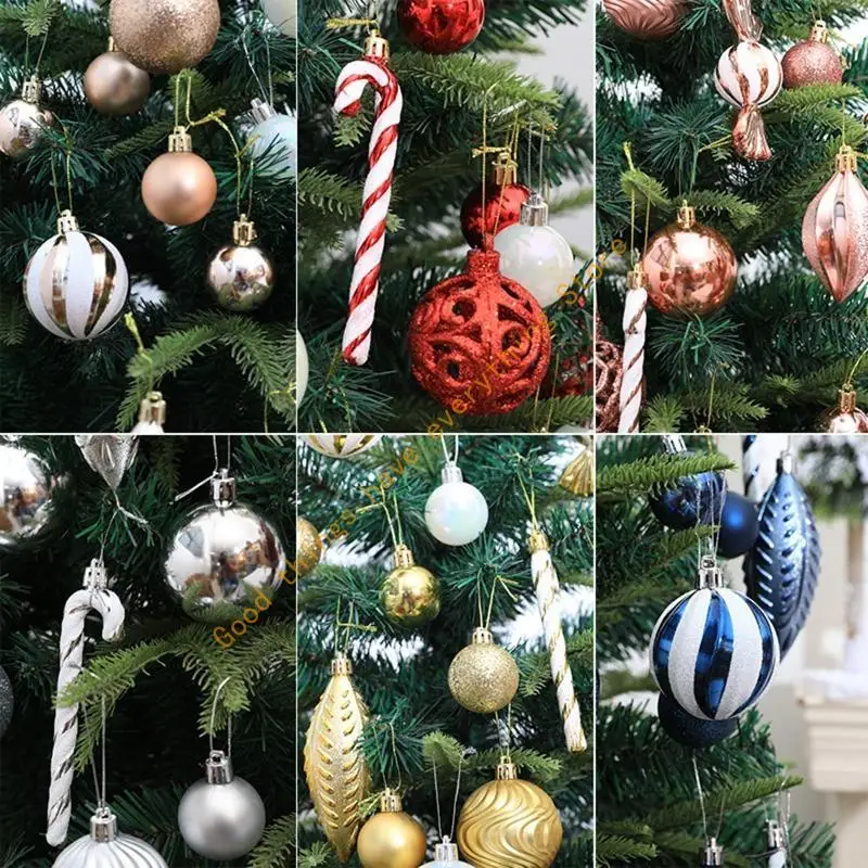 

Christmas Balls Set of 40 Plastic Sphere Ornaments Hanging Crafts Decor 55KF