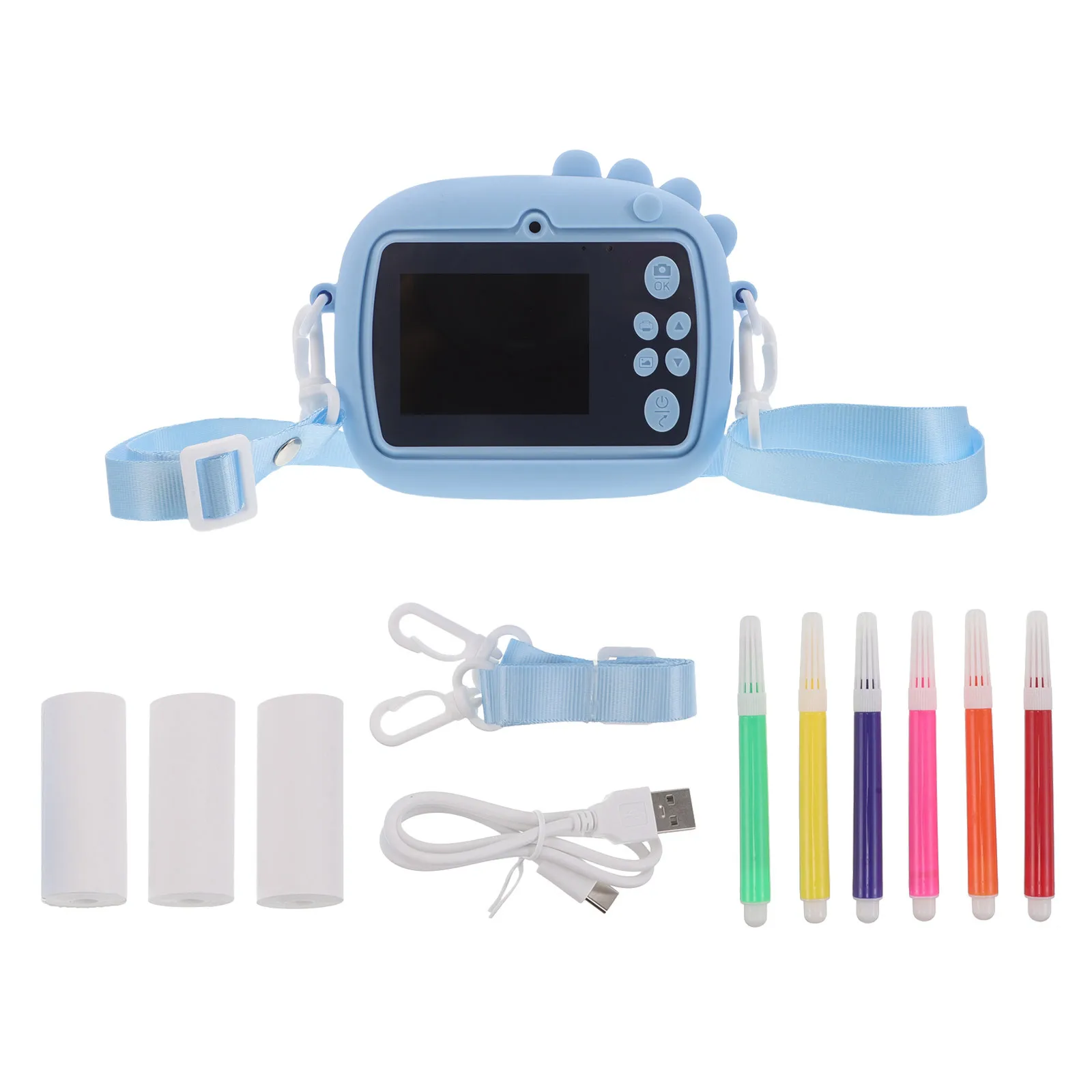 Cartoon Digital Camera For Kids Instant Print Color Photo Printing Portable Children Self-Printing Camera For Diy Parties