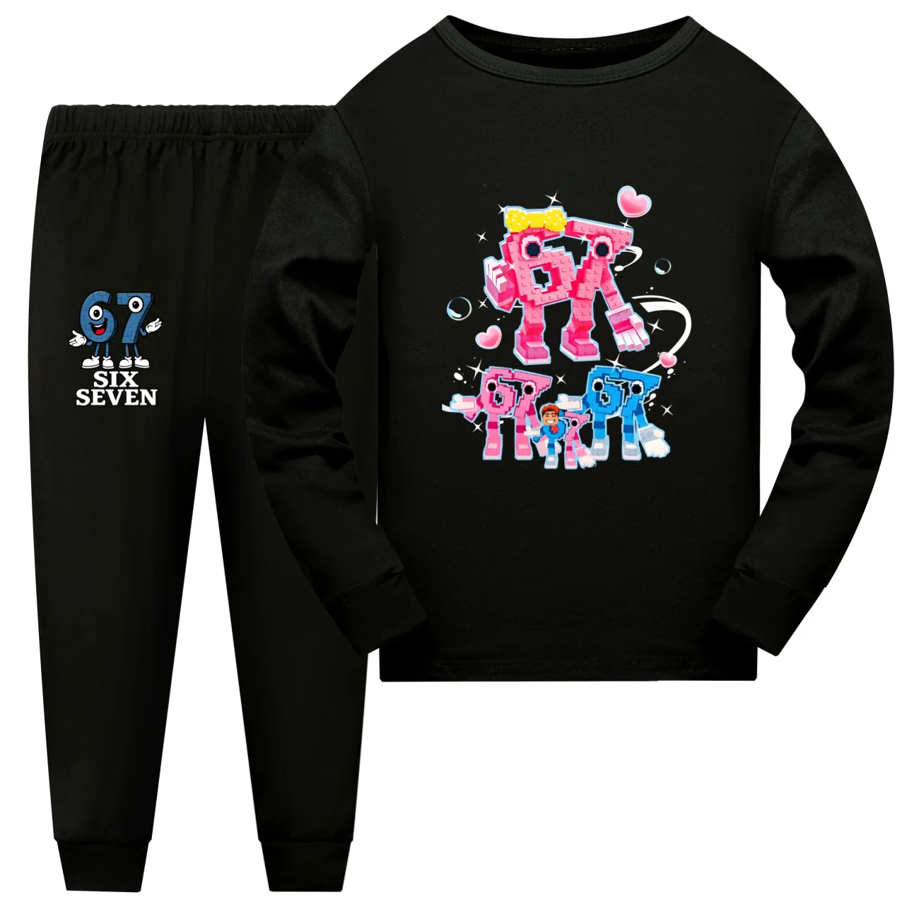 

Six Seven Brainrot 67 Meme Kids Clothes Baby Girls Pajamas Set Fashion Boys Long Sleeve Pyjamas Children Sleepwear Suit