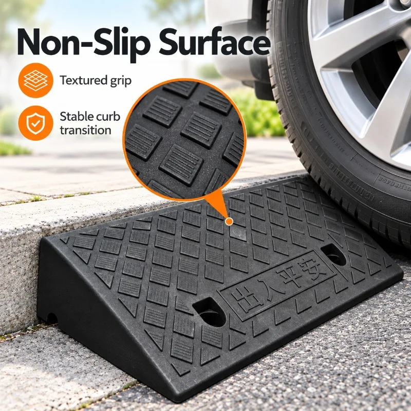 1/2/3/4PCS Plastic Threshold Ramp 50mm High Non-Slip Kerb Ramp for Cars Bikes Wheelchairs Driveways Garage Entry Easy Access