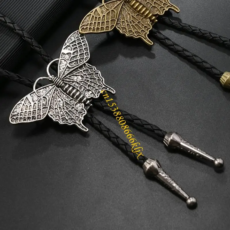 Paduan ringan kupu -kupu bolo kalung praktis pu kabel fashion aksesori untuk orang dewasa 066c