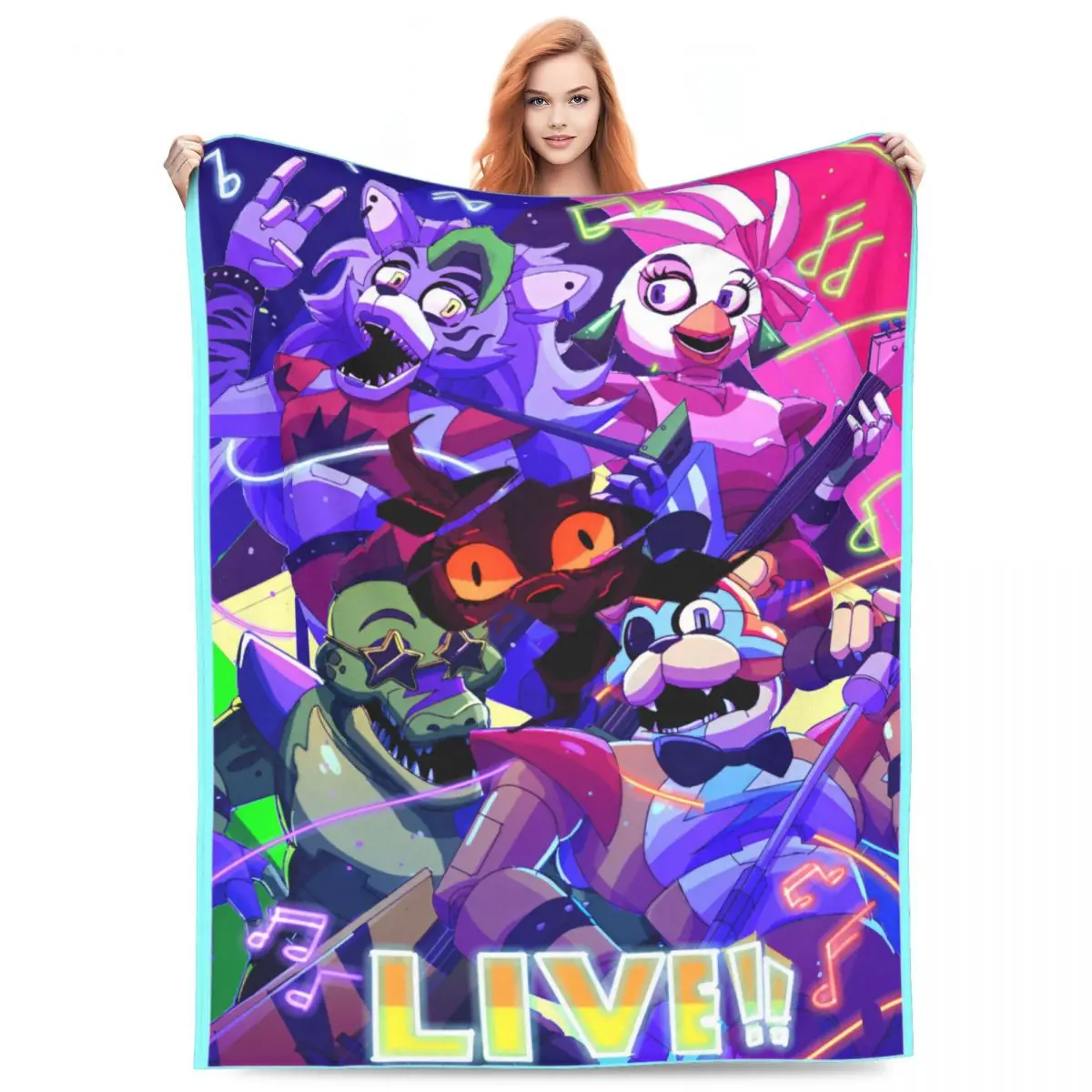 Five Nights Horror Game Blankets Fleece Winter Cartoon Freddys Multifunction Warm Throw Blanket for Bed Bedroom Plush Thin Quilt