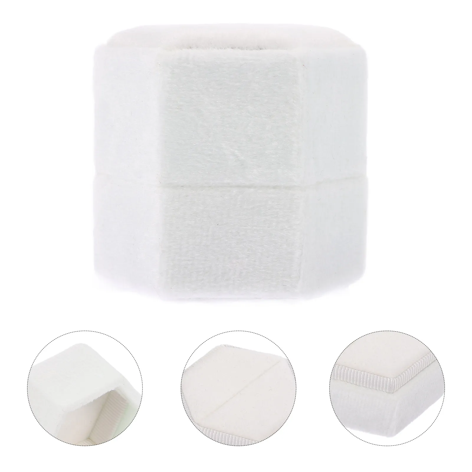 Ring Box Hexagonal Shape Small Jewelry Organizer Storage Case for Wedding Engagement Proposal Gift Ring Box
