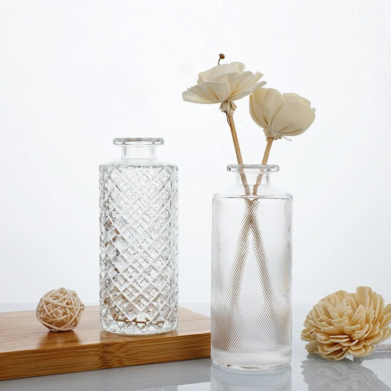 1PC 150ml Diamond/Vertical Stripe/Twill Empty Aromatherapy Bottles Essential Oil Diffuser Bottles Reed Diffuser Sticks Refill