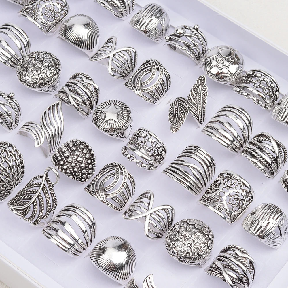 خواتم عتيقة للنساء ، أوراق ، فراشة ، منحوتة ، هندسية ، أزياء مختلطة ، هدايا مجوهرات ساحرة ، بيع بالجملة ، 20: + + #3