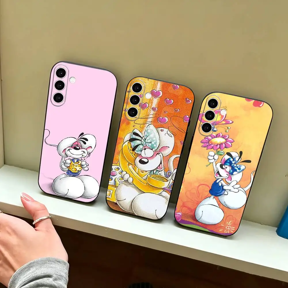 Cartoon D-Diddl Luxury Phone Case For Samsung Galaxy A73,A72,A71,A70,A53,A52,A51,Soft Silicone Black Cover