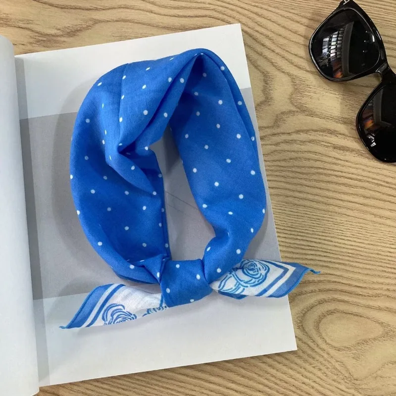 58cm Square Scarf Women Fresh Floral Print Korean Style Decor Neck Bandana Headband
