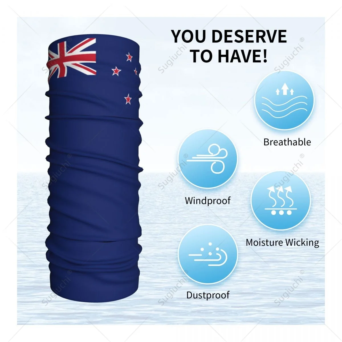 Unisex New Zealand Flag Kiwi Neckerchief Scarf Neck Face Mask Scarves Neck Warmer Seamless Bandana Headwear Cycling Hiking view 6