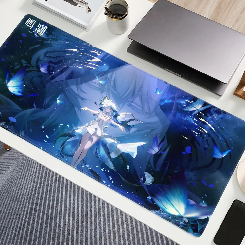 Anime Girls Gamer Wuthering Waves The Shorekeeper XXL Large Mouse Pad Non-slip Keyboard Desk Mat Mousepad