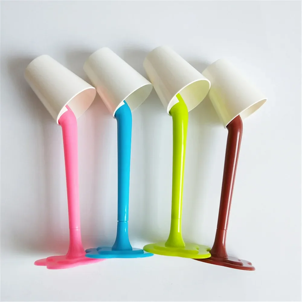 1 Stuks Handtekening Pen Kawaii Creatieve Bureaulamp Ontwerp Met Penhouder Gel Pen Schattige Leren Briefpapier Kantoorpen