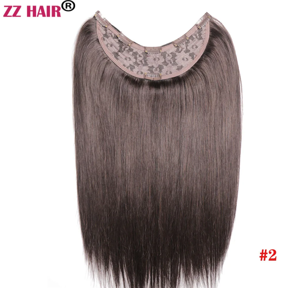 ZZHAIR 100% وصلات شعر ريمي بشري برازيلي 140 جرام-160 جرام 16 "-26" U قطعة شعر مستعار بمشبك طبيعي مستقيم #2