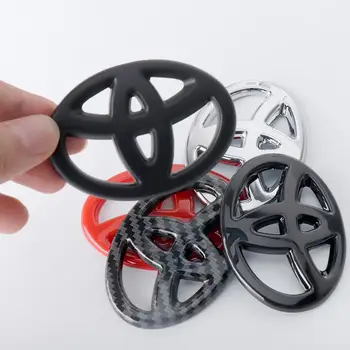 適用於豐田 Fortuner、CHR、Verso、Prius、Yaris、Hiace、TRD、Corolla 的 1 件裝汽車 ABS 碳纖維標誌方向盤標誌貼紙 6 最佳銷售 印度花冠部件 - №5