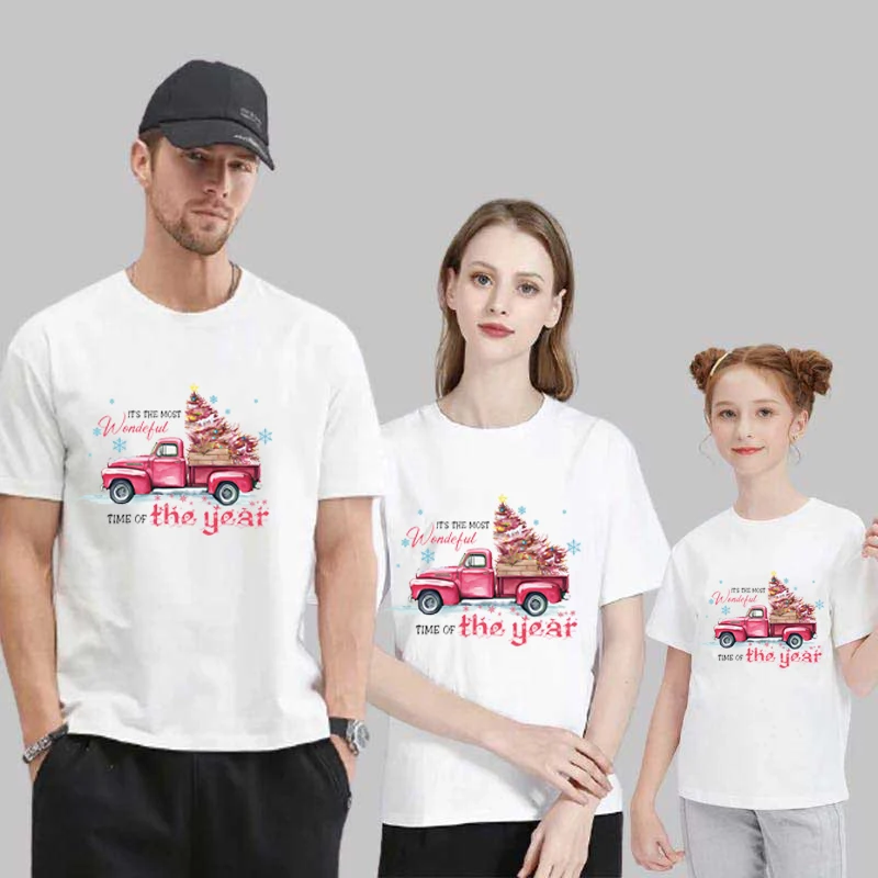 

Merry Christmas Family Matching T-shirt Mommy Daddy Daughter Son Funny Christmas T-shirt Clothes Mom Dad Kids Baby Outfit