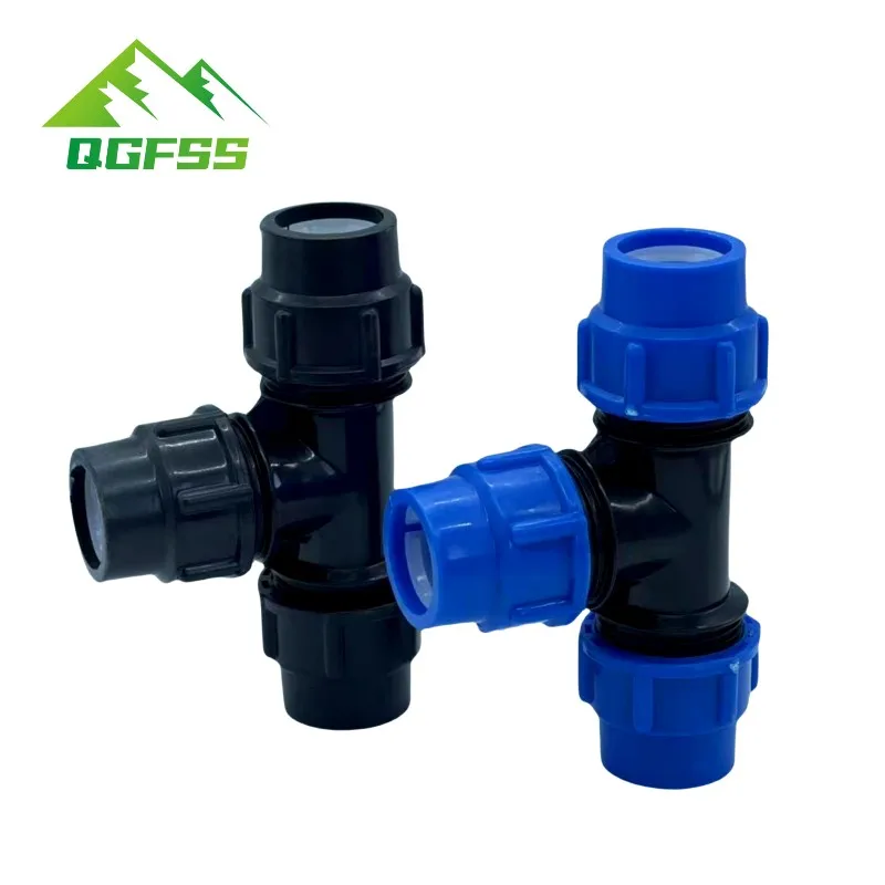 PE pipe fittings three-way quick joint tap pipe fittings plastic Tube Connector 16/20/25/32/40/50/63mm Tap Water Irrigation