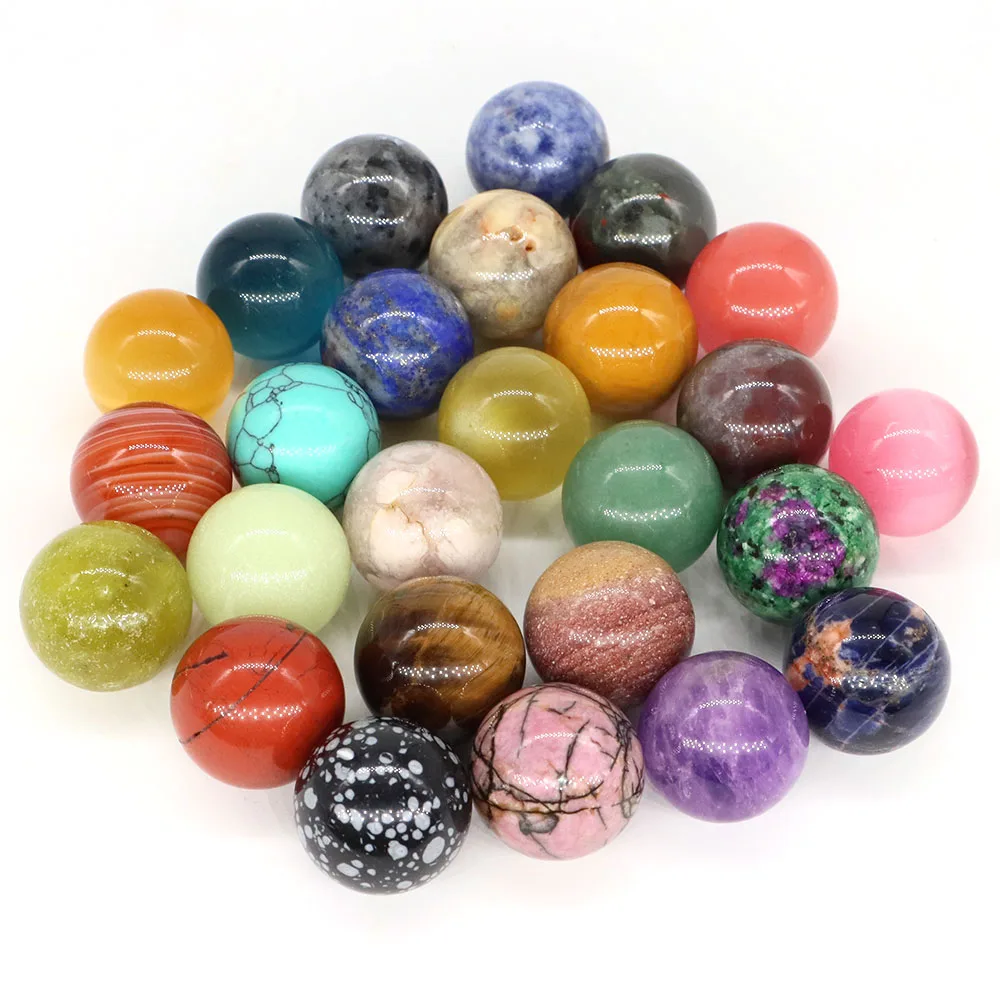 20 مللي متر كرات مستديرة الحجر الطبيعي المجال شفاء كريستال جمشت الطاقة الأحجار الكريمة غلوب لصنع المجوهرات عقد دي اي واي ديكور المنزل #4