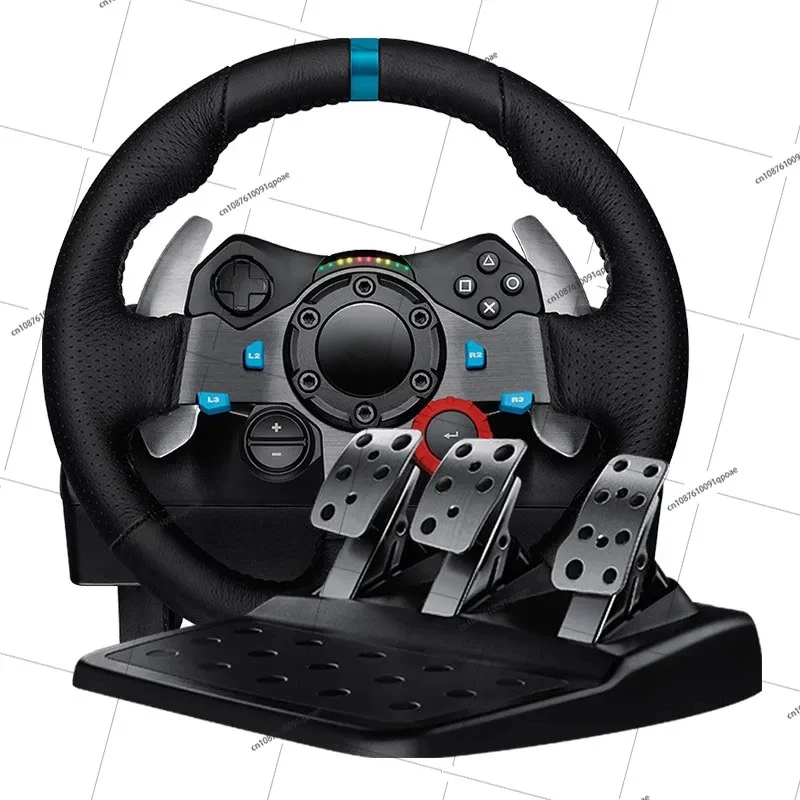 G29 Driving Force Racing Wheel and Floor Pedals, Real Force Feedback Paddle Shifters, Leather Steering Wheel for PS5, PS4, PC