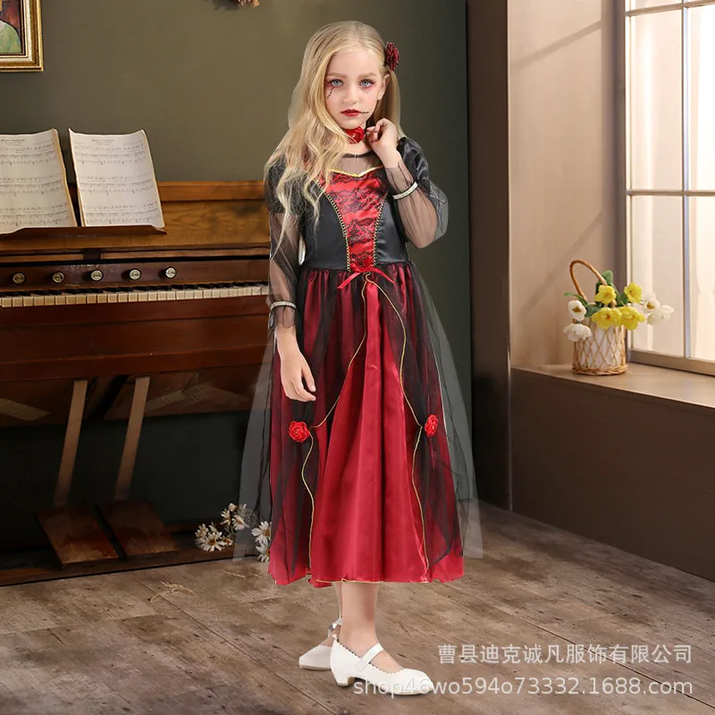 할로윈 의상 유령의 집 파티 게임 코스프레 어린이 무대 공연 여왕 뱀파이어 역할 놀이