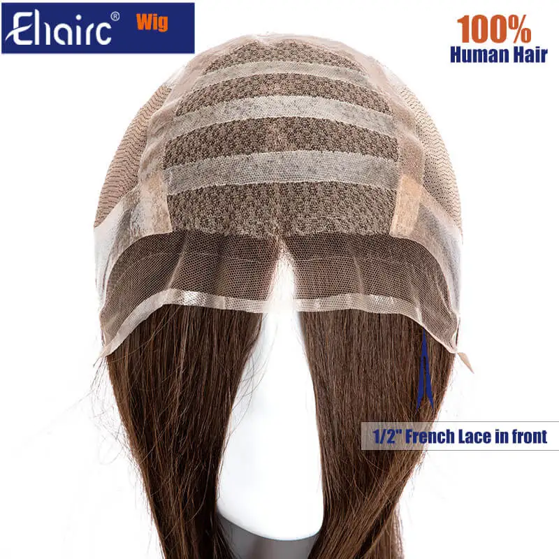 Perimer Medical Wig Chinese Virgin Hair Silicon Lace Cap Natural Hairline ,100% Human Hair Women's Wig  Full Cap Wigs for Women